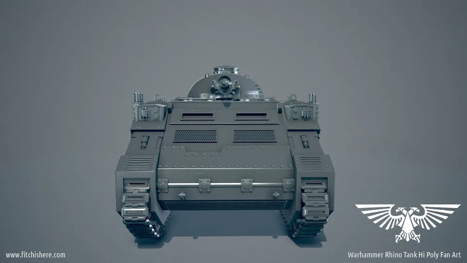 Warhammer 40K Rhino Tank - Hi Poly (Side Profile Render) by Eric J Fitch