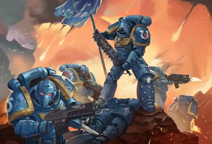 Warhammer 40k. FanArt. ultramarines (Ultramarines Banner) by Vitaly Perevoshikov